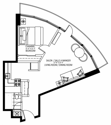 Appartement 2 1/2 Centre-ville - Montréal 1 629 $/mois. Appartement à louer Centre-ville - Montréal