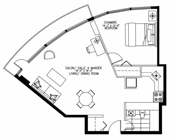Downtown - Montreal Apartment 1 b. $1,749/month. Apartment for rent in Downtown - Montreal