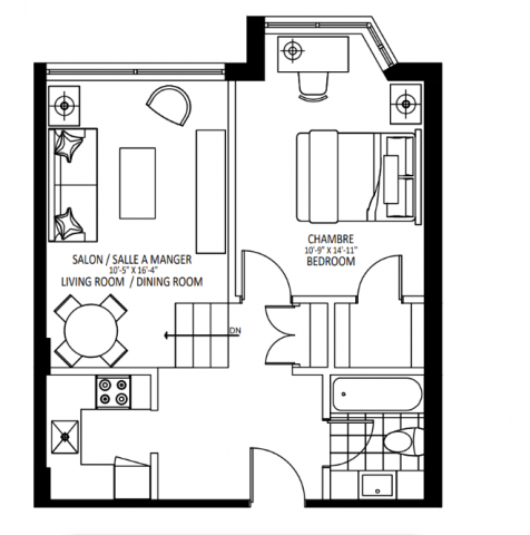 Downtown - Montreal Apartment 1 b. $1,649/month. Apartment for rent in Downtown - Montreal