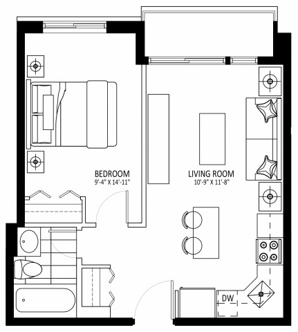 Appartement 2 1/2 Ottawa 1 899 $/mois. Appartement à louer Ottawa