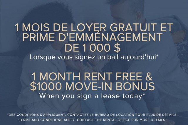 Boisbriand Apartment 1 b. $1,565/month. Apartment for rent in Boisbriand