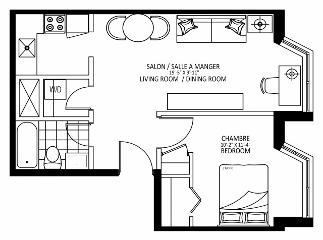 Appartement 2 1/2 Centre-ville - Montréal 1 769 $/mois. Appartement à louer Centre-ville - Montréal