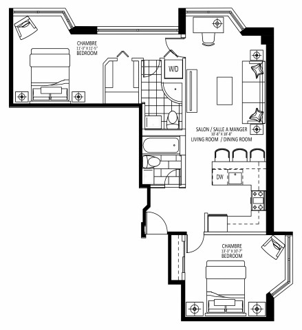 Appartement 4 1/2 Centre-ville - Montréal 2 509 $/mois. Appartement à louer Centre-ville - Montréal
