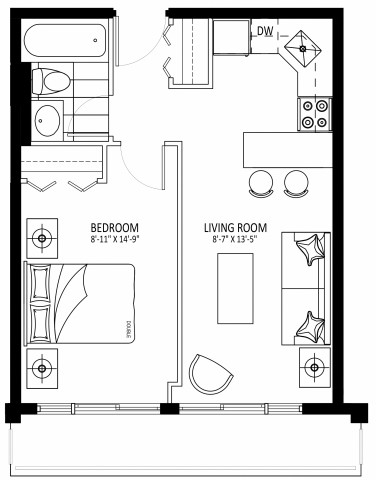 Appartement 2 1/2 Ottawa 1 899 $/mois. Appartement à louer Ottawa