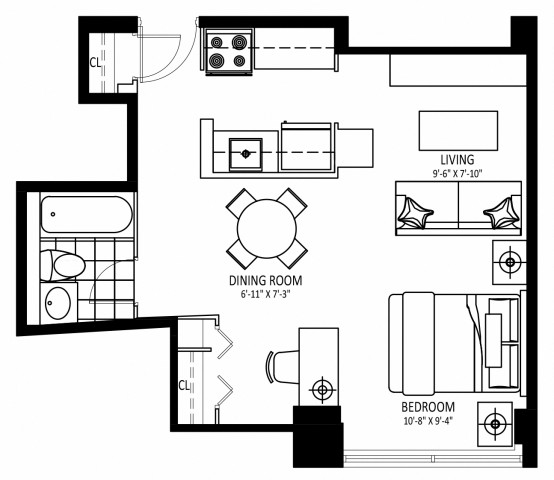 Appartement 1 1/2 St. Catharines 1 515 $/mois. Appartement à louer St. Catharines