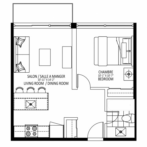 Downtown - Montreal Apartment 1 b. $1,629/month. Apartment for rent in Downtown - Montreal