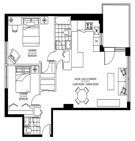 Downtown - Montreal Apartment 2 b. $2,249/month. Apartment for rent in Downtown - Montreal