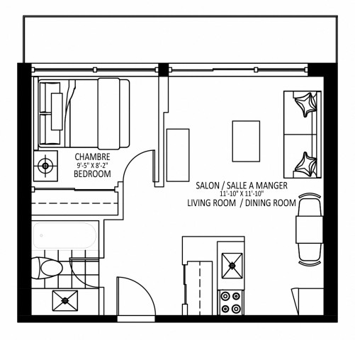 Downtown - Montreal Apartment 1 b. $1,779/month. Apartment for rent in Downtown - Montreal
