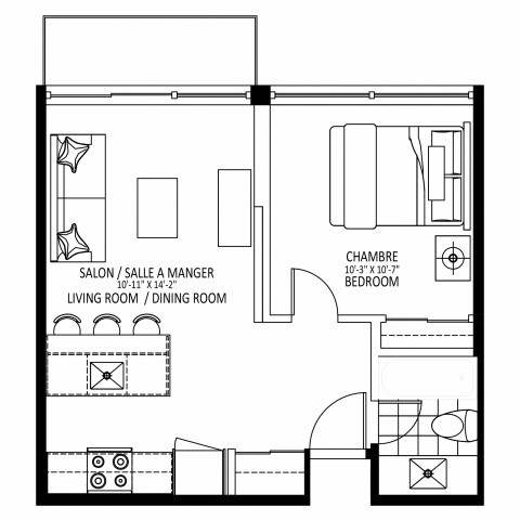 Downtown - Montreal Apartment 1 b. $1,659/month. Apartment for rent in Downtown - Montreal