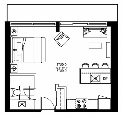 Downtown - Montreal Apartment Studio $1,669/month. Apartment for rent in Downtown - Montreal