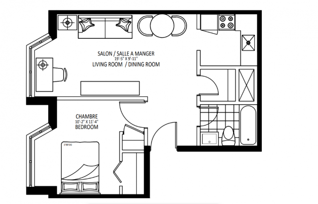 Appartement 2 1/2 Centre-ville - Montréal 1 659 $/mois. Appartement à louer Centre-ville - Montréal