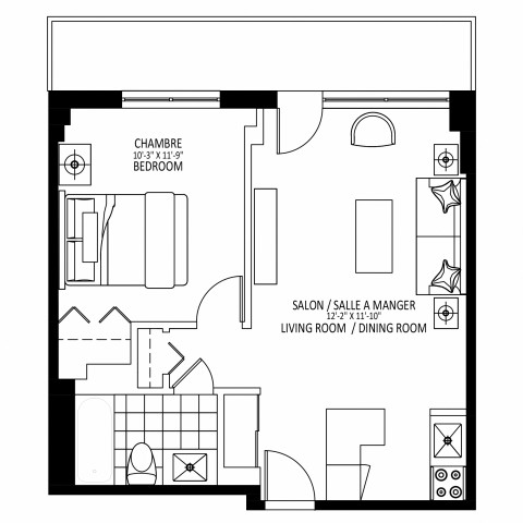 Downtown - Montreal Apartment 1 b. $1,729/month. Apartment for rent in Downtown - Montreal
