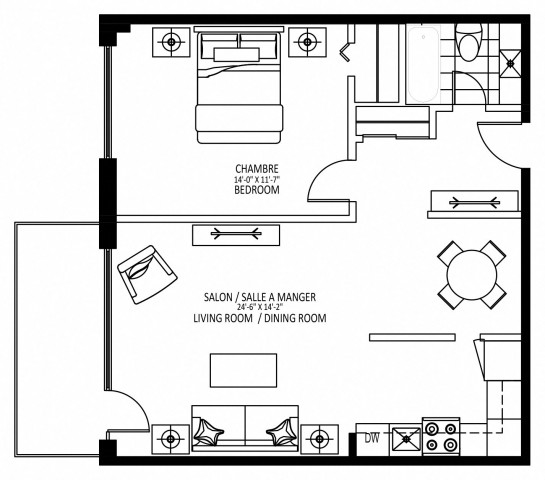 Cote-des-Neiges Apartment 1 b. $1,829/month. Apartment for rent in Cote-des-Neiges