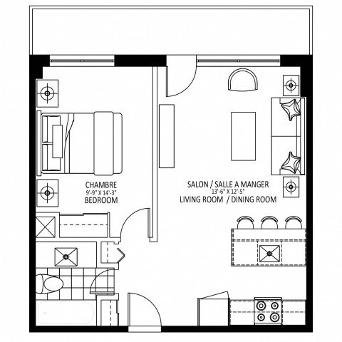 Downtown - Montreal Apartment 1 b. $1,679/month. Apartment for rent in Downtown - Montreal