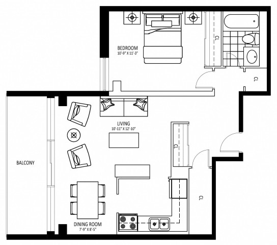 Appartement 2 1/2 St. Catharines 1 875 $/mois. Appartement à louer St. Catharines