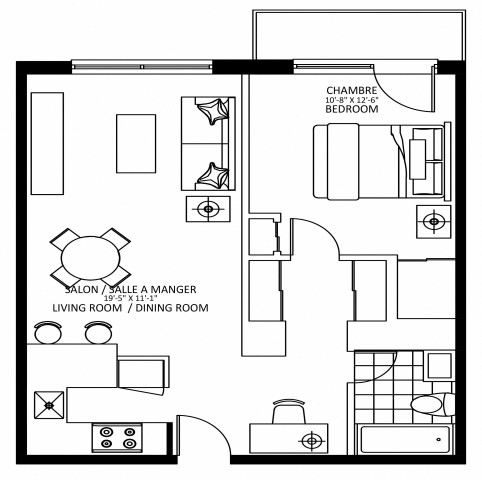 Downtown - Montreal Apartment 1 b. $1,729/month. Apartment for rent in Downtown - Montreal