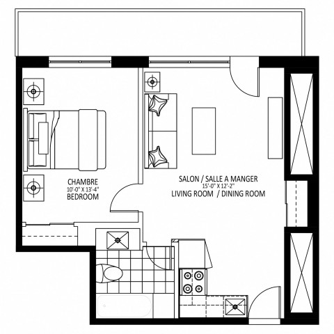 Downtown - Montreal Apartment 1 b. $1,719/month. Apartment for rent in Downtown - Montreal