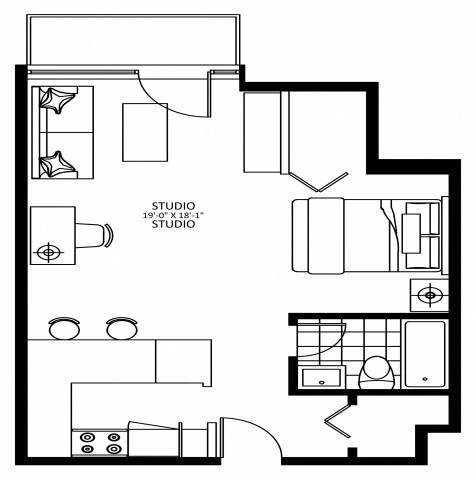 Downtown - Montreal Apartment Studio $1,479/month. Apartment for rent in Downtown - Montreal