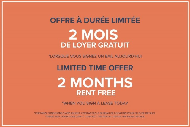 Quartier latin and south-central Apartment Studio $1,225/month. Apartment for rent in Quartier latin and south-central