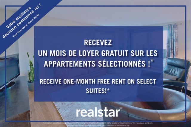 Appartement 4 1/2 Sherbrooke 1 195 $/mois. Appartement à louer Sherbrooke