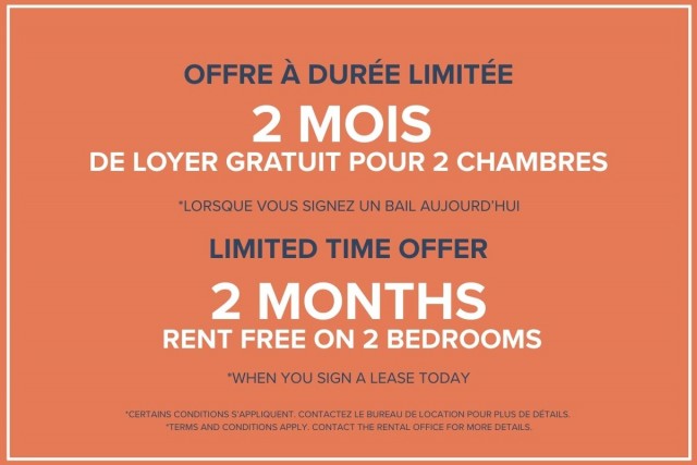 Appartement 2 1/2 Brossard 1 725 $/mois. Appartement à louer Brossard