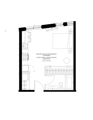 Appartement 1 1/2 Quartier latin et centre-sud 1 739 $/mois. Appartement à louer Quartier latin et centre-sud