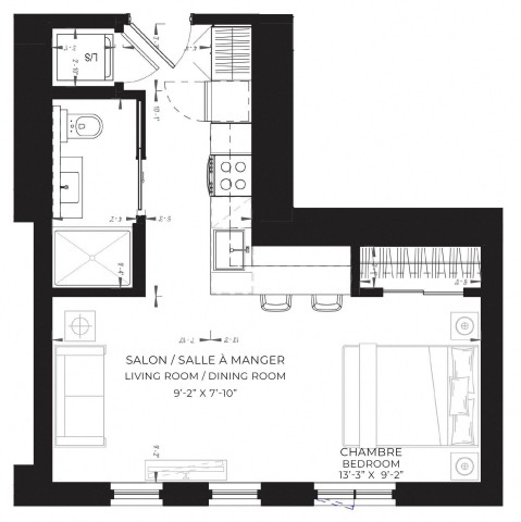 Appartement 1 1/2 Quartier latin et centre-sud 1 889 $/mois. Appartement à louer Quartier latin et centre-sud