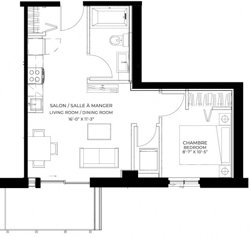 Appartement 2 1/2 Quartier latin et centre-sud 1 959 $/mois. Appartement à louer Quartier latin et centre-sud