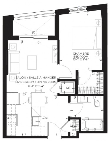 Appartement 2 1/2 Quartier latin et centre-sud 1 980 $/mois. Appartement à louer Quartier latin et centre-sud