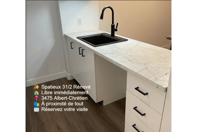 Condo 3 1/2 Ville de Québec 1 300 $/mois. Appartement à louer Ville de Québec