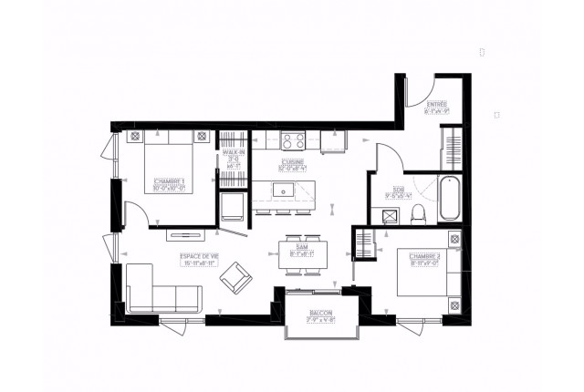 Quartier latin and south-central Condo 2 b. $2,200/month. Apartment for rent in Quartier latin and south-central